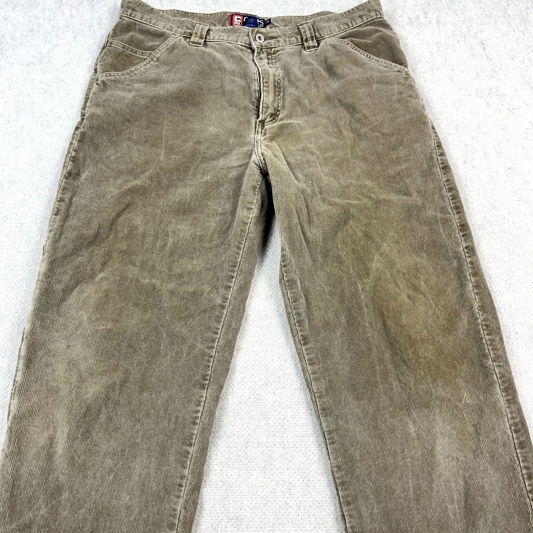 Tommy Hilfiger VINTAGE Chaps Ralph Lauren Pants Men 34x30 Olive Green Corduroy Carpenter Baggy Size US 34 / EU 50 - 5 Thumbnail