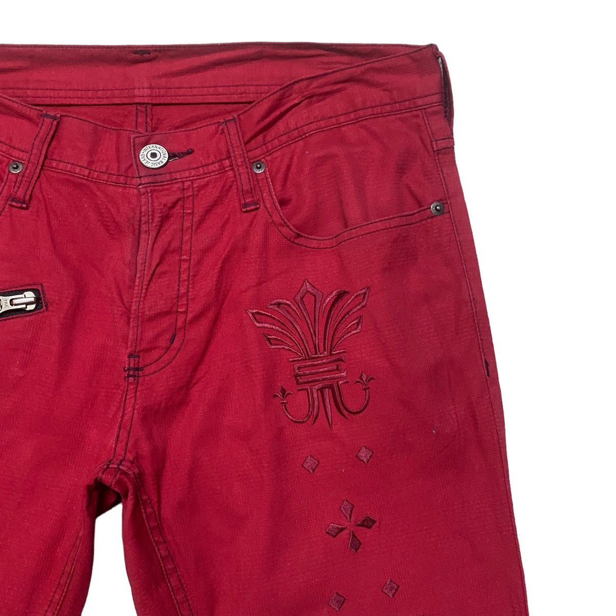 Le Grande Bleu (L.G.B.) RUPERT EDGE Tribal Skull Embroidery Jeans Size US 31 - 5 Thumbnail