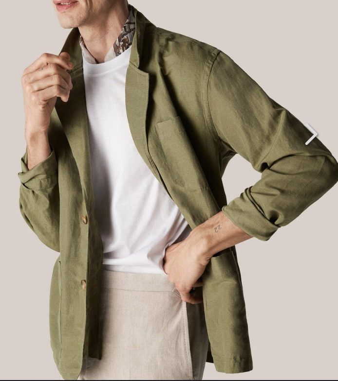Designer × Eton Eton Silk/Linen/Cotton Blazer L Size Size 40L - 1 Thumbnail