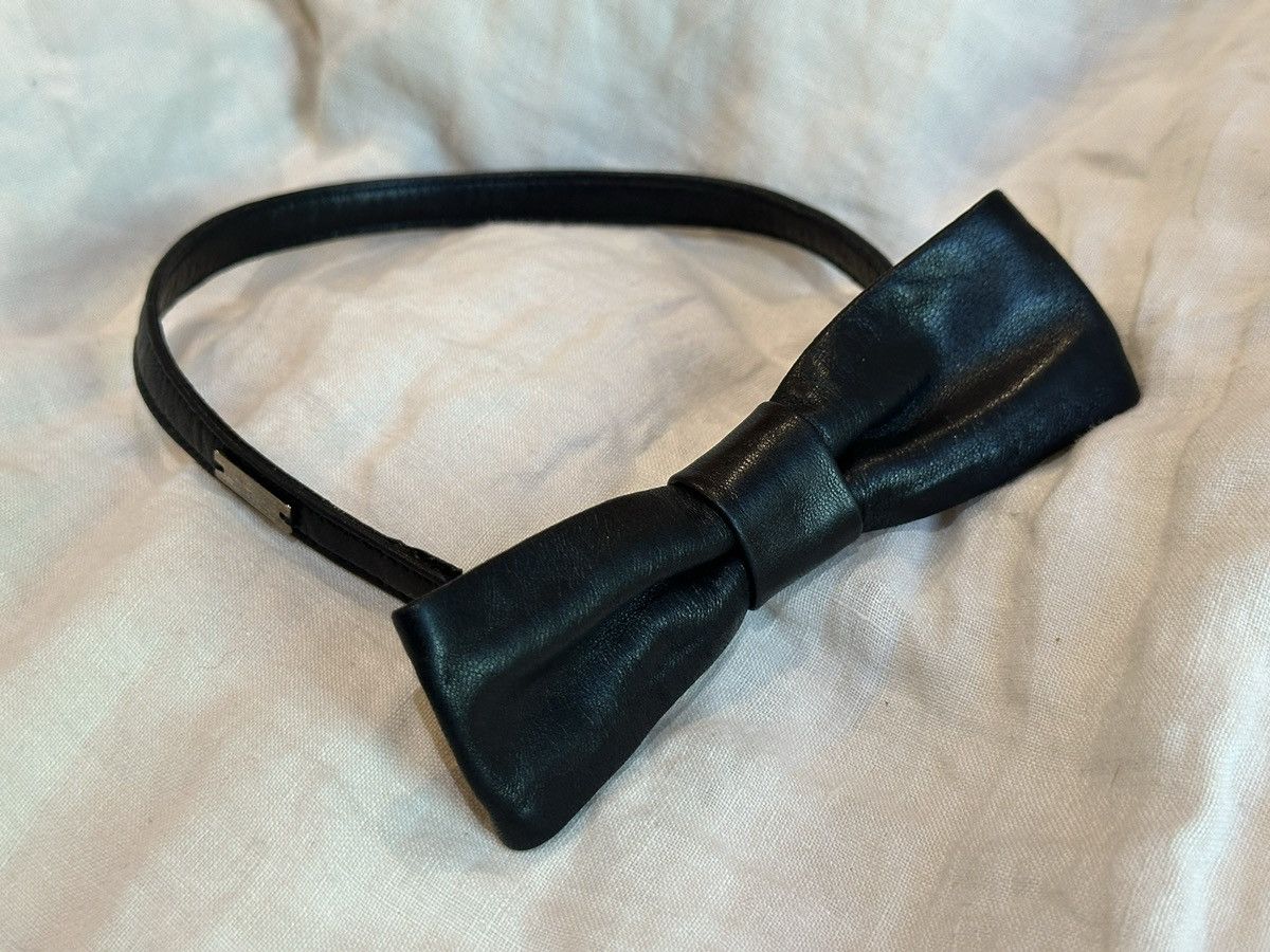 Saint Laurent Paris Saint Laurent Paris Black Calfskin Adjustable Leather Bowtie Size ONE SIZE - 1 Thumbnail