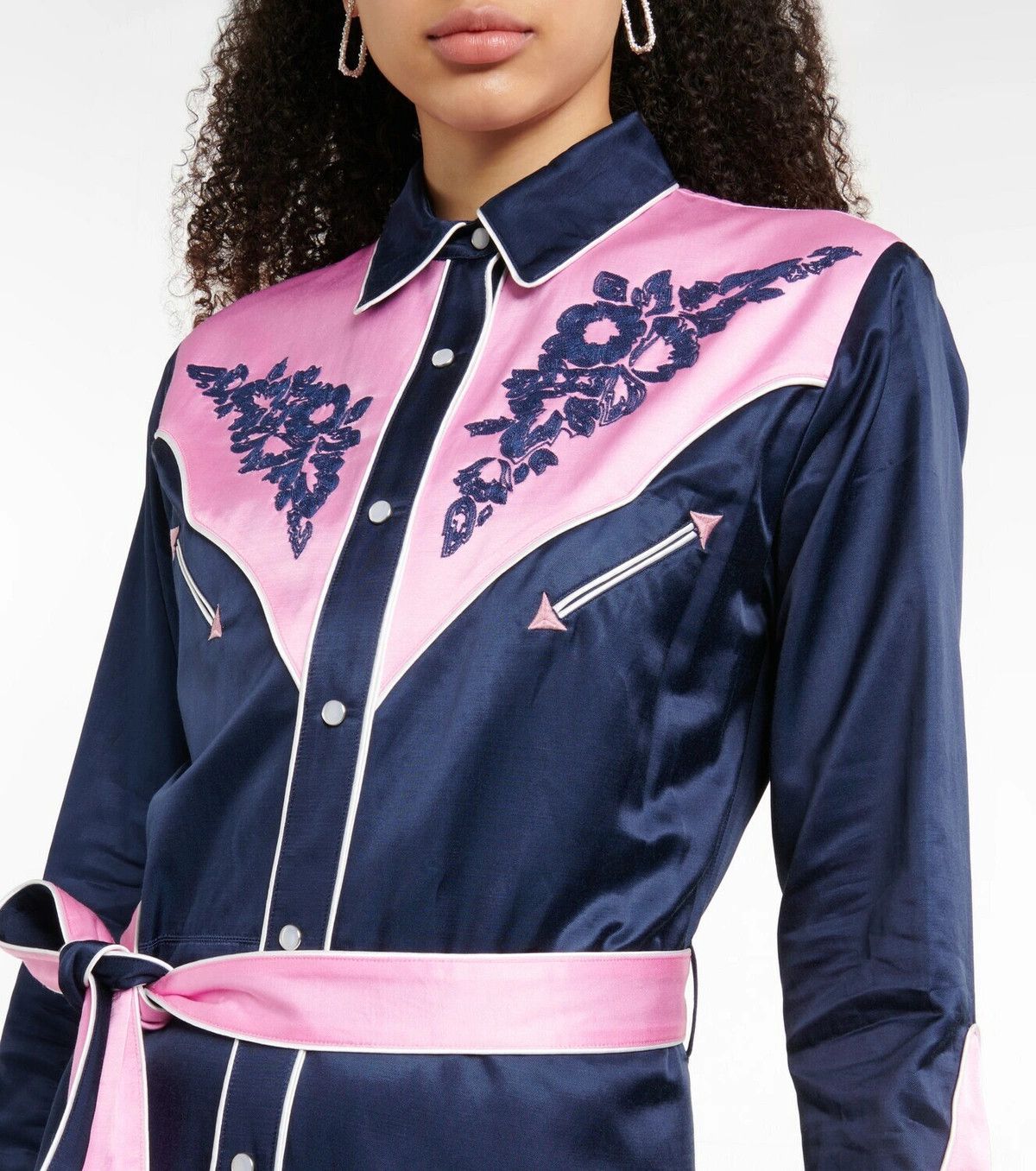 Kenzo o1y1025 Mini Dress in Midnight Blue/Pink Size M / US 6-8 / IT 42-44 - 4 Thumbnail