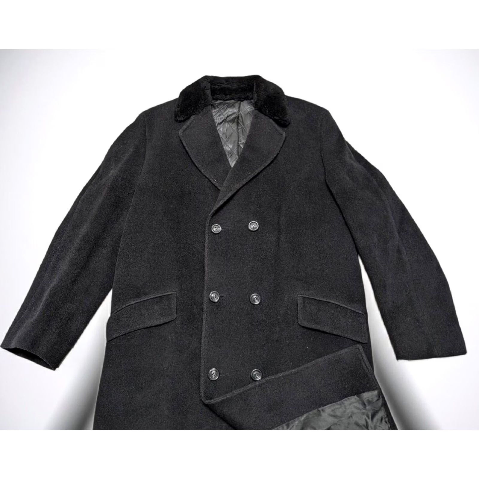 Doublet VINTAGE Alexandre double breasted COAT Men's 2XL Black Wool Mouton collar Overcoat Size US XXL / EU 58 / 5 - 2 Thumbnail