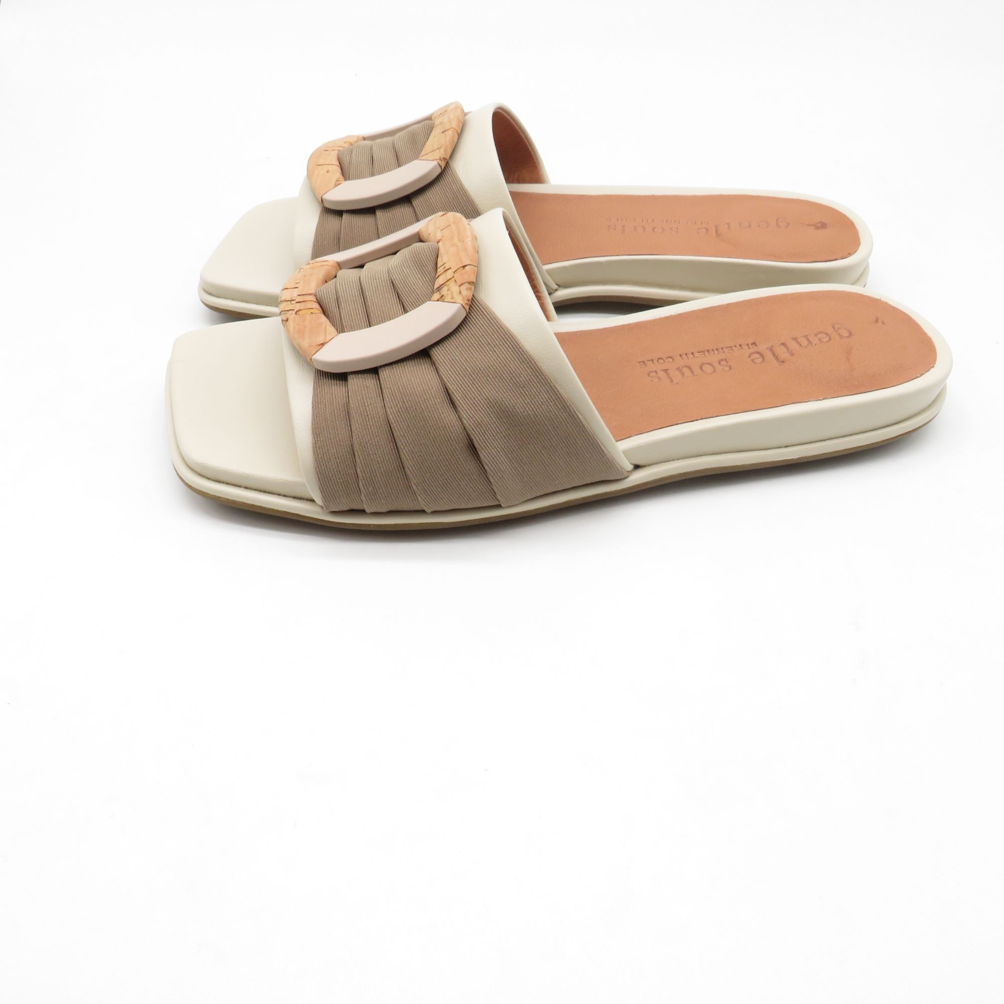 Gentle Souls Gentle Souls Rhea Sandals Beige Cork Buckle Sliders Size 6 M Size US 6 / IT 36 - 5 Thumbnail