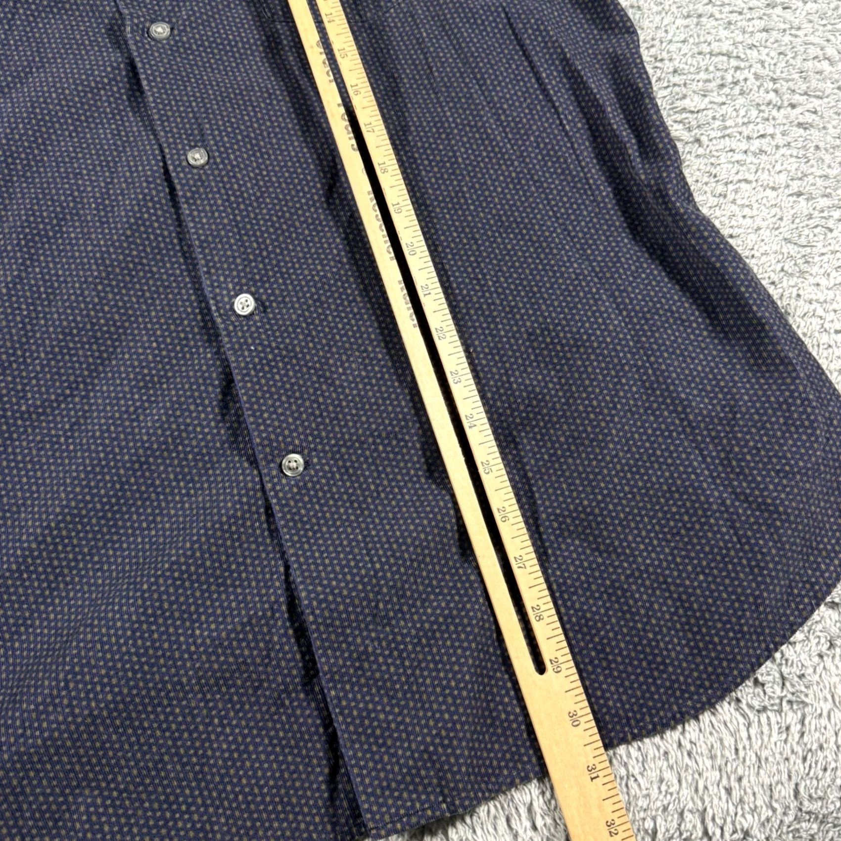 John Varvatos John Varvatos Blue Corduroy Shirt Men XL Polka Dot All Over Print Button Size US XL / EU 56 / 4 - 6 Thumbnail