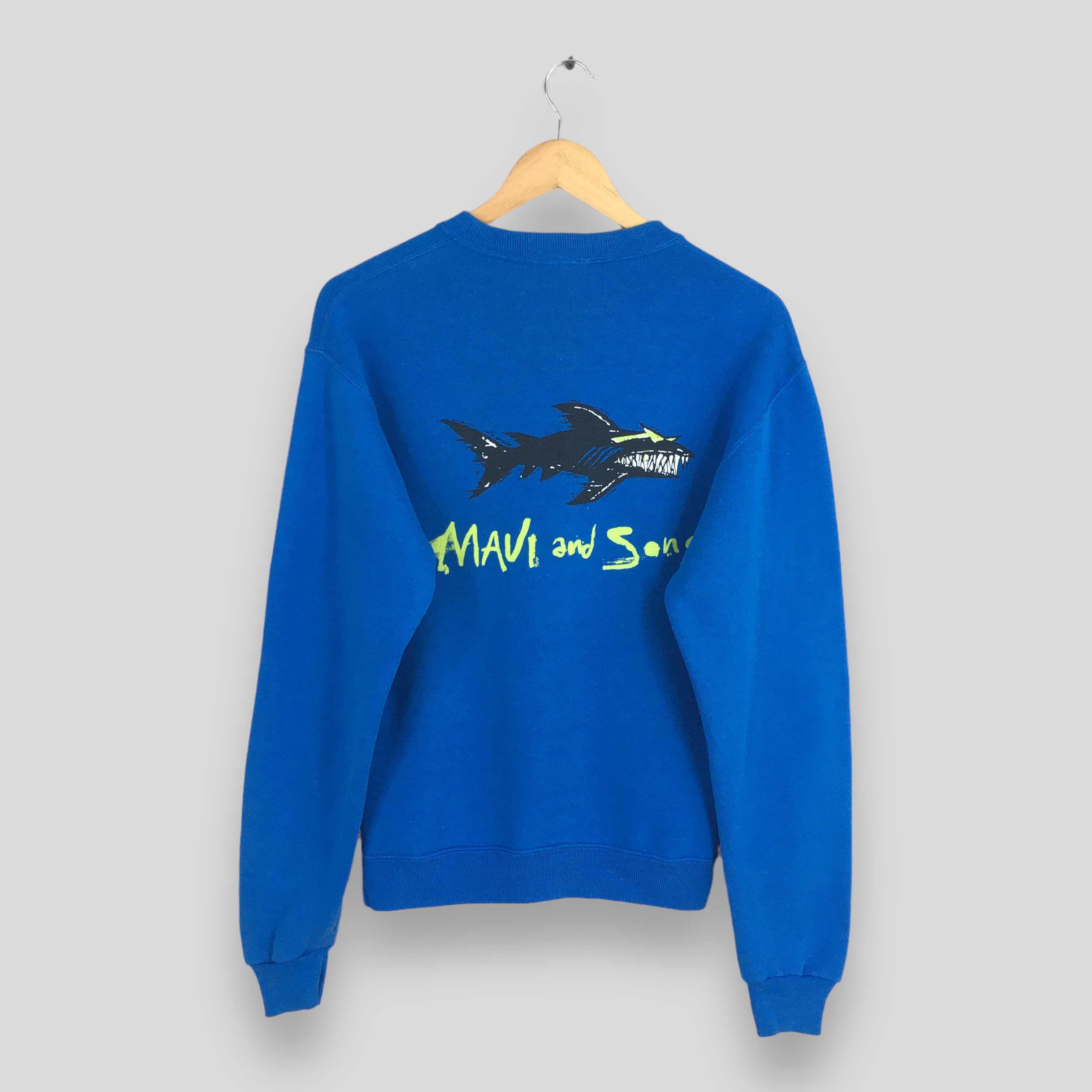 Maui and Sons × Vintage Vintage 90's Maui & Sons Blue Sweatshirt Small Size US S / EU 44-46 / 1 - 7 Thumbnail