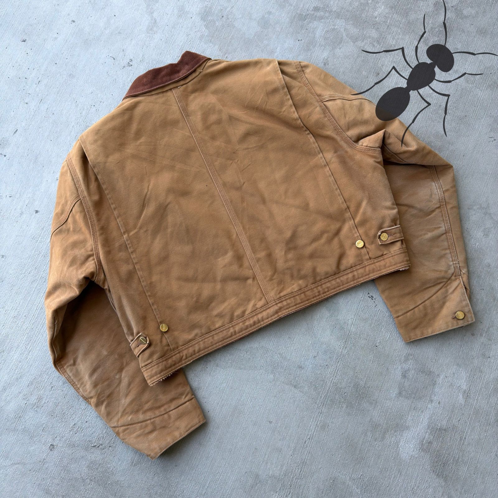 Carhartt × Vintage Carhartt brown cropped Detroit style work wear jacket Size US XL / EU 56 / 4 - 6 Thumbnail