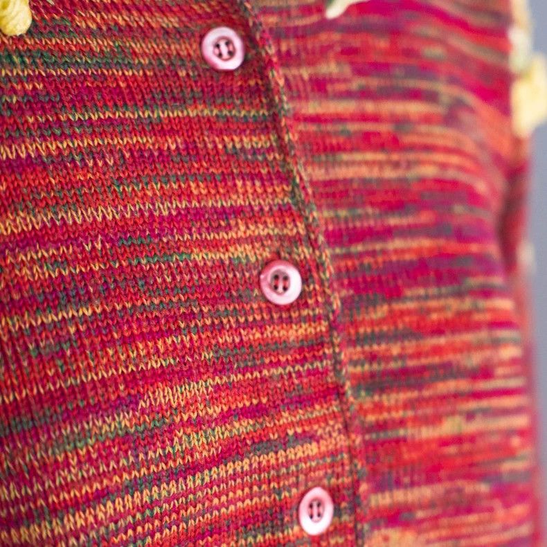 Kenzo KENZO Red yellow velvet knit sweater vintage Size M / US 6-8 / IT 42-44 - 7 Thumbnail