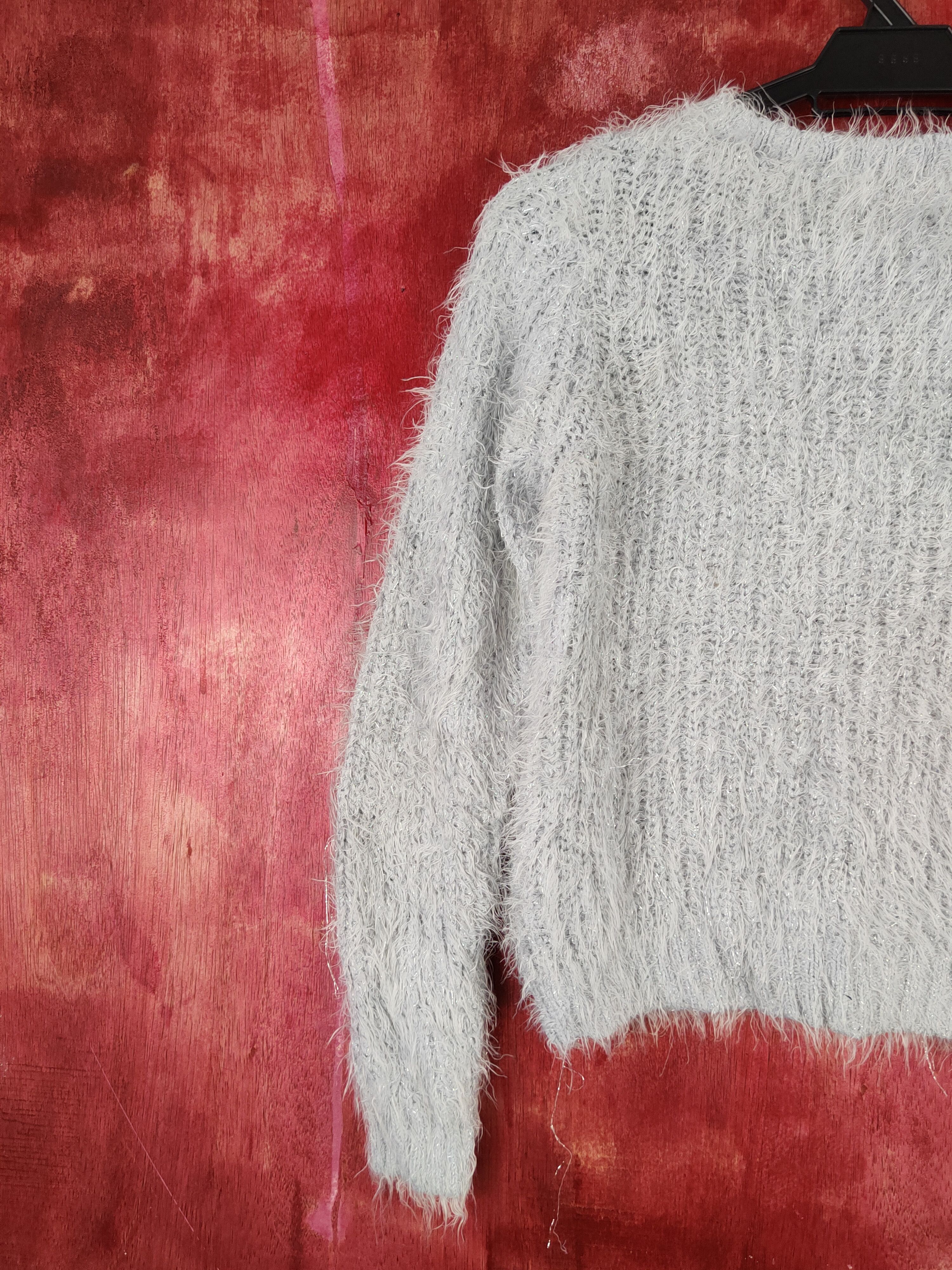 Homespun Knitwear × Japanese Brand × Vintage Earth Music & Ecology Light Gray Fur Mohair Knitwear #S1908 Size XS / US 0-2 / IT 36-38 - 8 Thumbnail