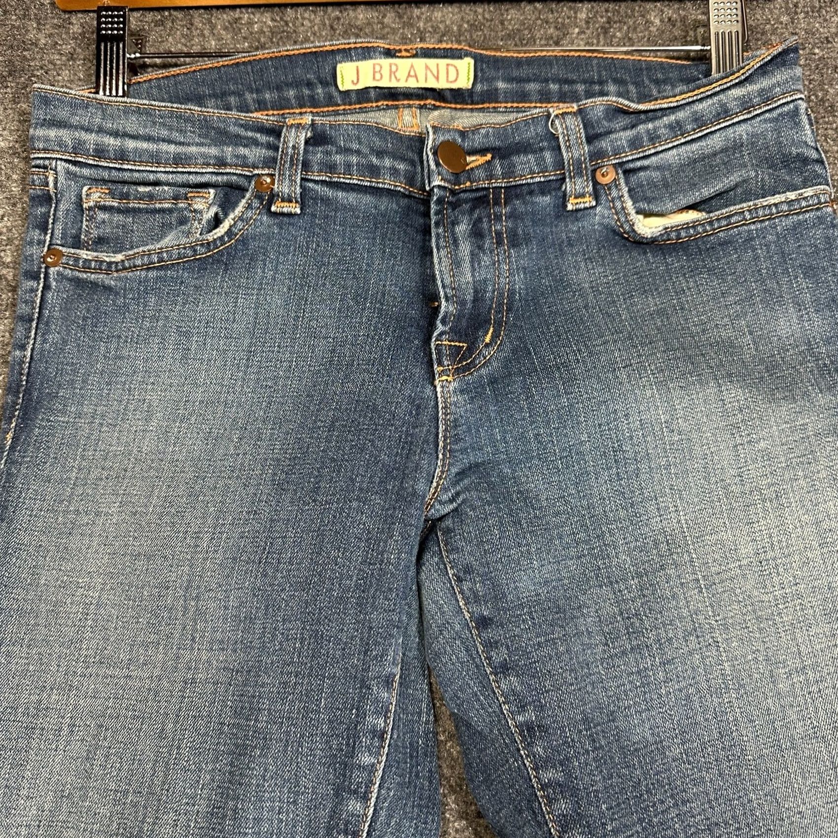 J Brand J Brand Jeans Womens Bootcut 29 Medium Wash Cotton Stretch Frayed Hems Pockets Denim Blue Size 29" - 3 Thumbnail