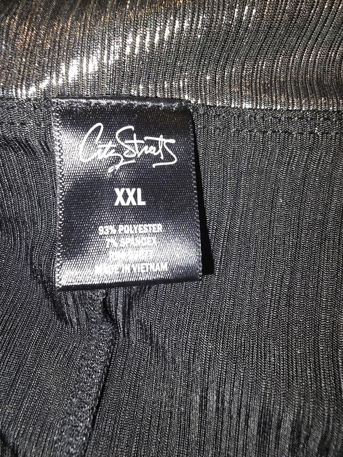 Designer Stylish Black Shimmer Top by Chris Straits - XXL Size XL / US 12-14 / IT 48-50 - 2 Thumbnail