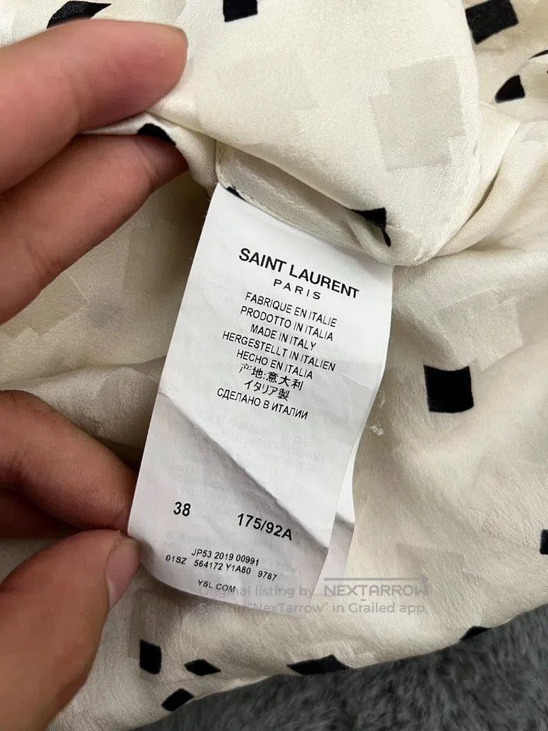 Saint Laurent Paris Saint Laurent Silk Square Print Shirt. Size US M / EU 48-50 / 2 - 5 Thumbnail