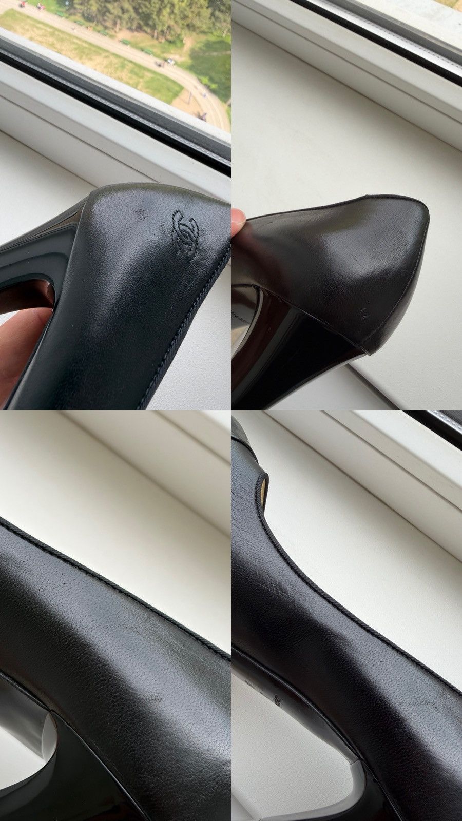Chanel Chanel CC Logo Leather And Patent Cap Toe Heels Size 37C Size US 7 / IT 37 - 15 Thumbnail