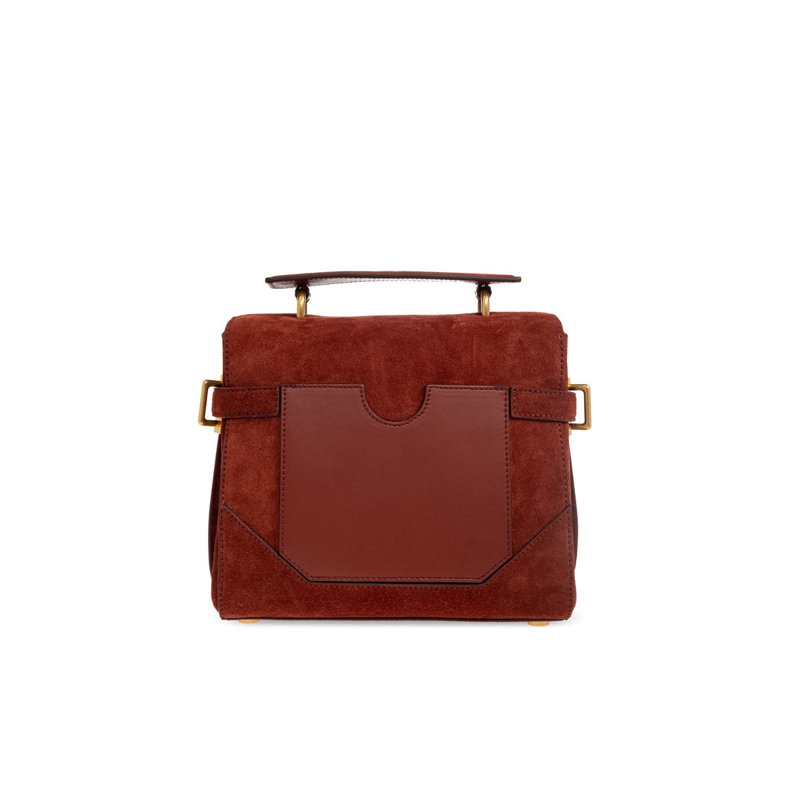 Balmain BALMAIN B-Buzz 23 Red Suede Top Handle Bag New & Authentic Size ONE SIZE - 2 Thumbnail