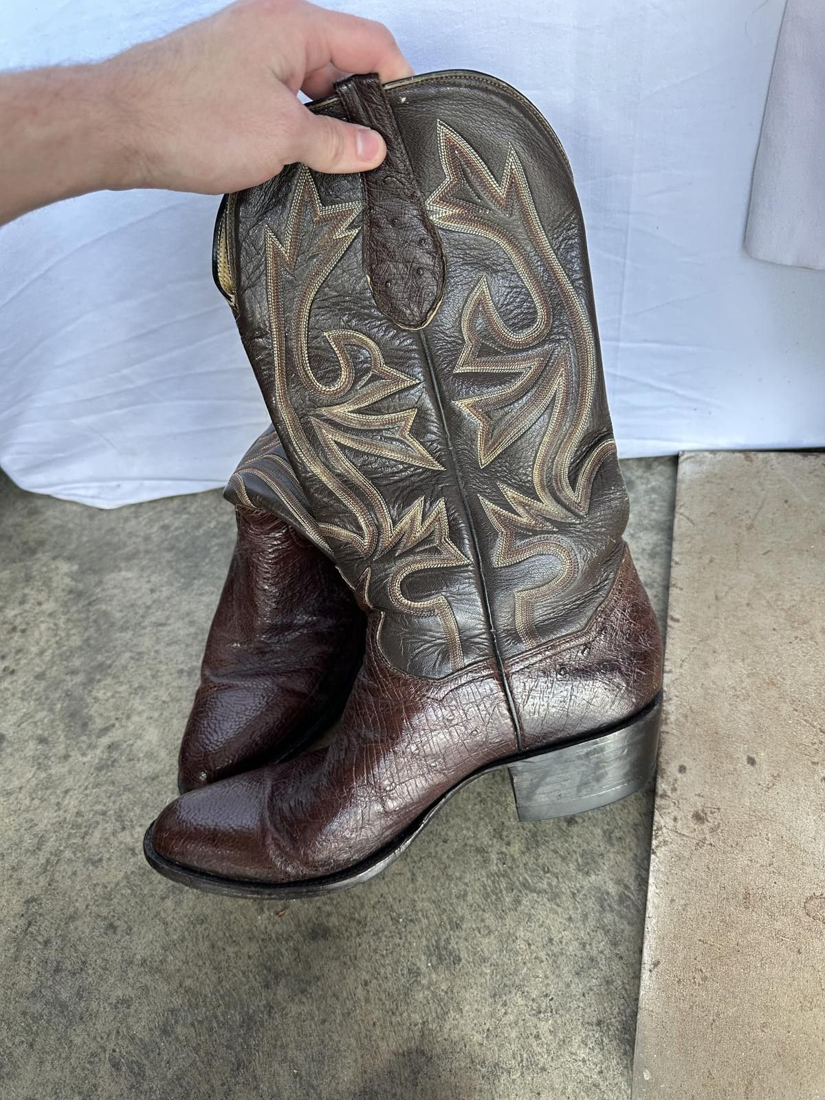 Other Vintage Owner Made Crown Cowboy Boots - Rich Brown Leather Size US 11 / EU 44 - 5 Thumbnail