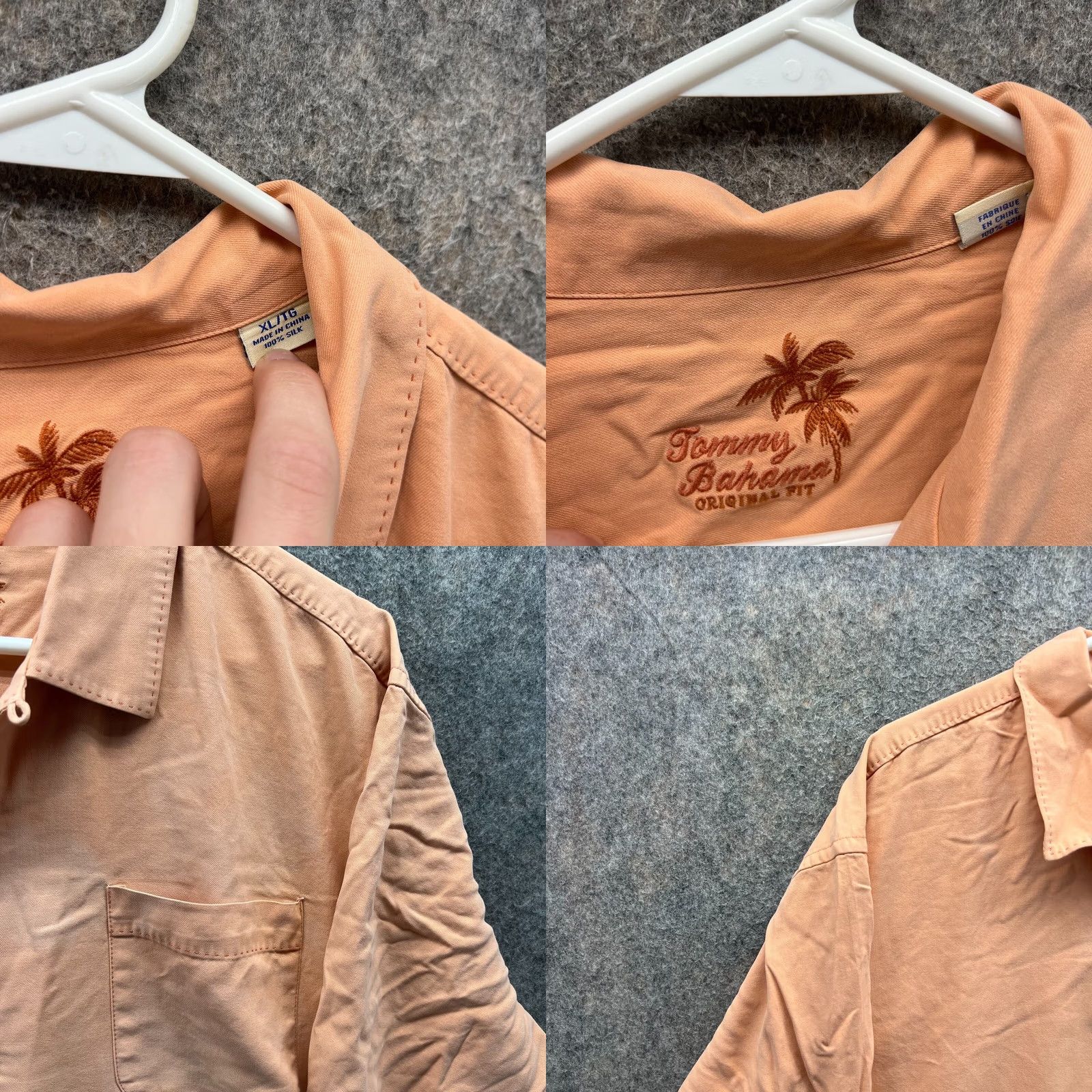 Tommy Bahama VINTAGE Tommy Bahama Shirt Men XL Orange Silk Button-Up Preppy Casual All Seasons Short Sleeve Size US XL / EU 56 / 4 - 8 Thumbnail