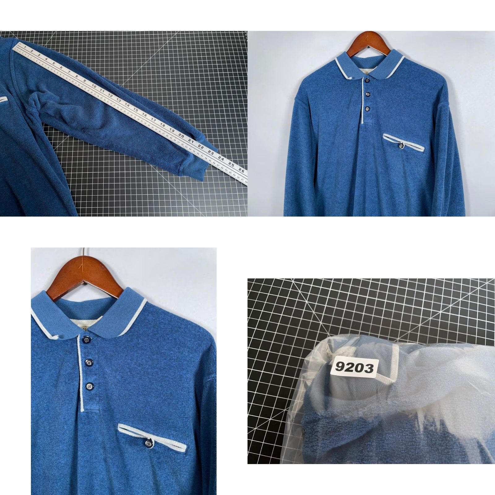 Vintage VINTAGE Falls Creek Polo Shirt Shirt Adult XL Blue 90s Retro Terry Cloth Long Sleeve Casual Mens Size US XL / EU 56 / 4 - 8 Thumbnail