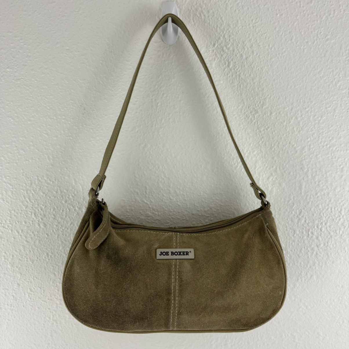 Joe Boxer JOE BOXER Vintage Tan Suede Leather Baguette Shoulder Bag ...