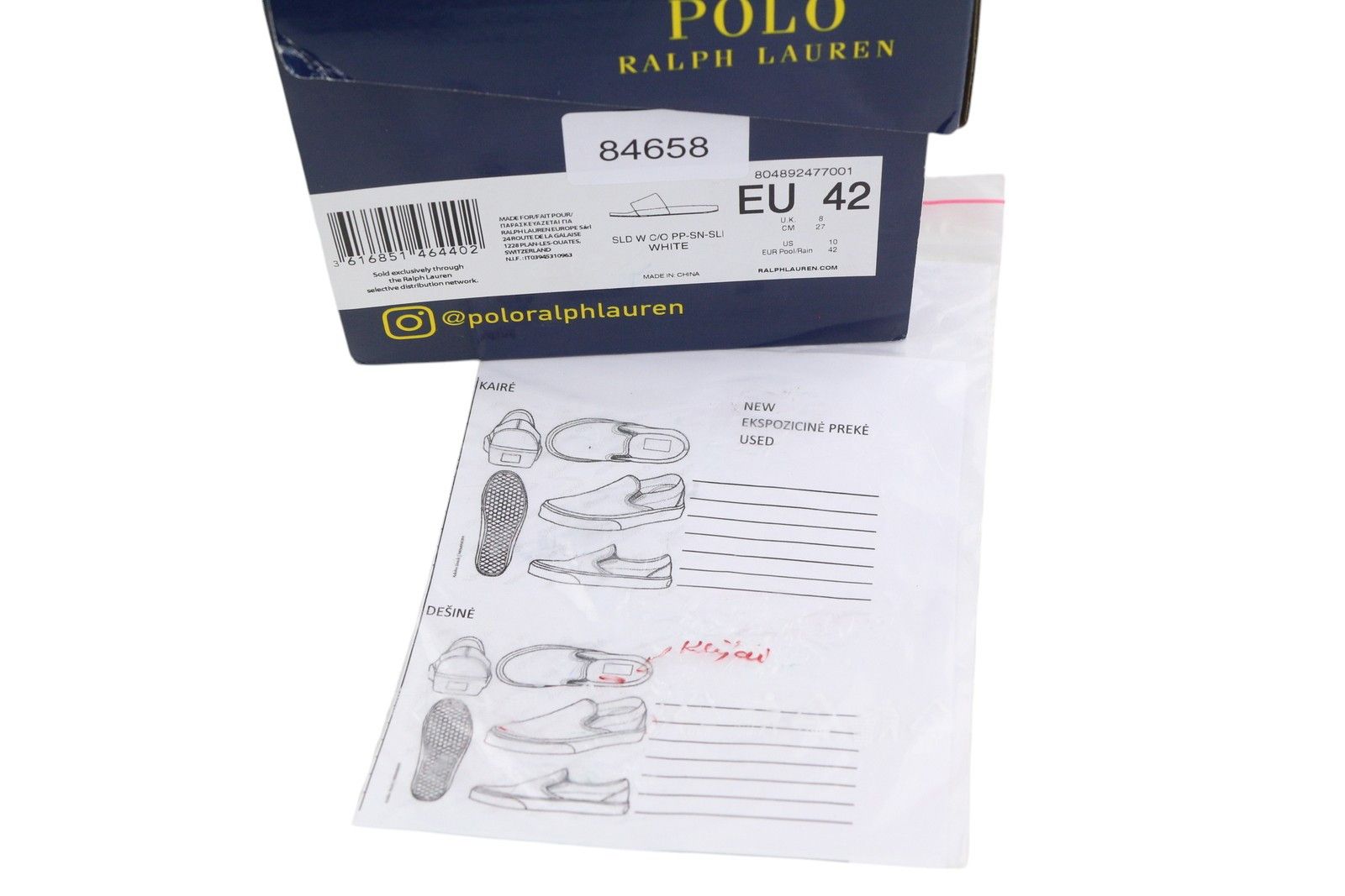 Polo Ralph Lauren SLD W C/O PP-SN-SLI EU42 White Flip Flops Shoes 84658 Size US 11 / IT 41 - 9 Thumbnail