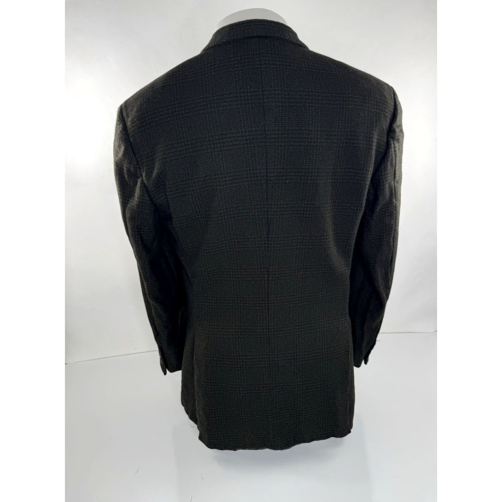 Vintage BIJAN Italy Wool Plaid Blazer Mens 42 Green Blazer Wool Plaid 42 Mens 90s Event Shoulder Pad Blazer Jacket Size 42R - 3 Thumbnail