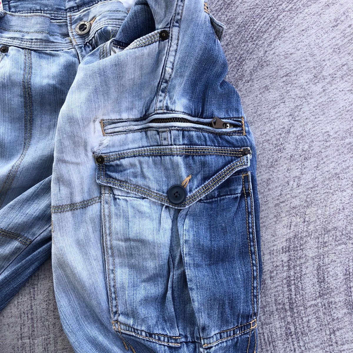 Jean Faded Cargo Denim Levis 502 Multipocket Tactical Pant Size US 30 / EU 46 - 9 Thumbnail