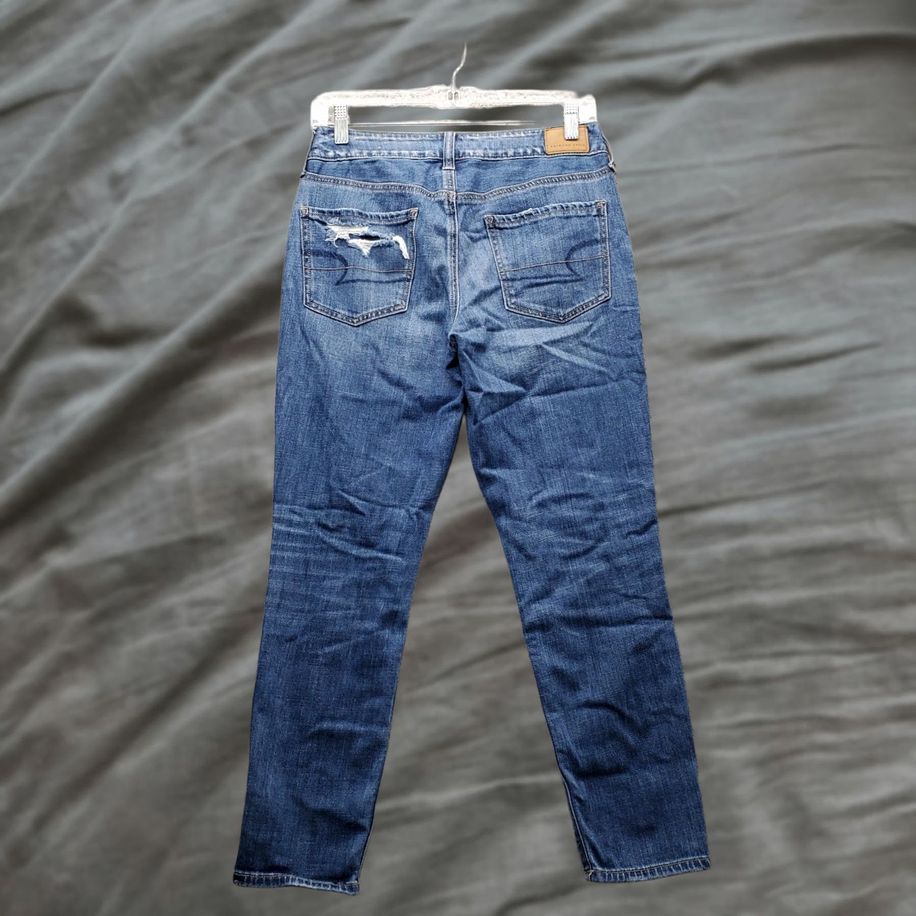 American Eagle Outfitters American Eagle Outfitters Tomgirl Jeans Womens 0 Blue Denim Distressed Skinny Size 25" / US 0 / IT 36 - 1 Thumbnail