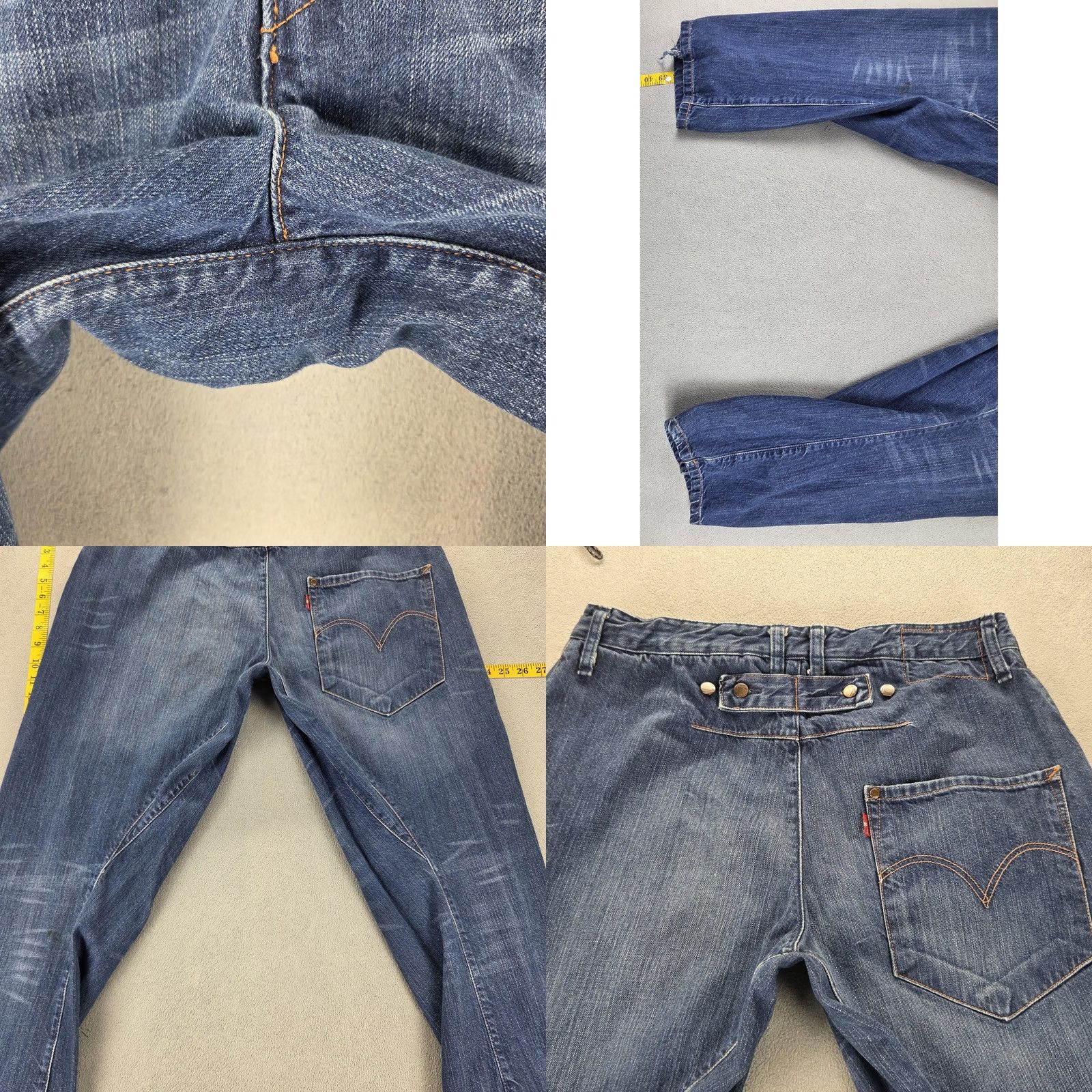 Levi's VINTAGE Levi's Engineered Jeans Mens Blue Twisted Straight Leg 30x29 Levis Engineered Jeans Denim Cotton Button Pockets Solid Fall Mens Size US 30 / EU 46 - 9 Thumbnail