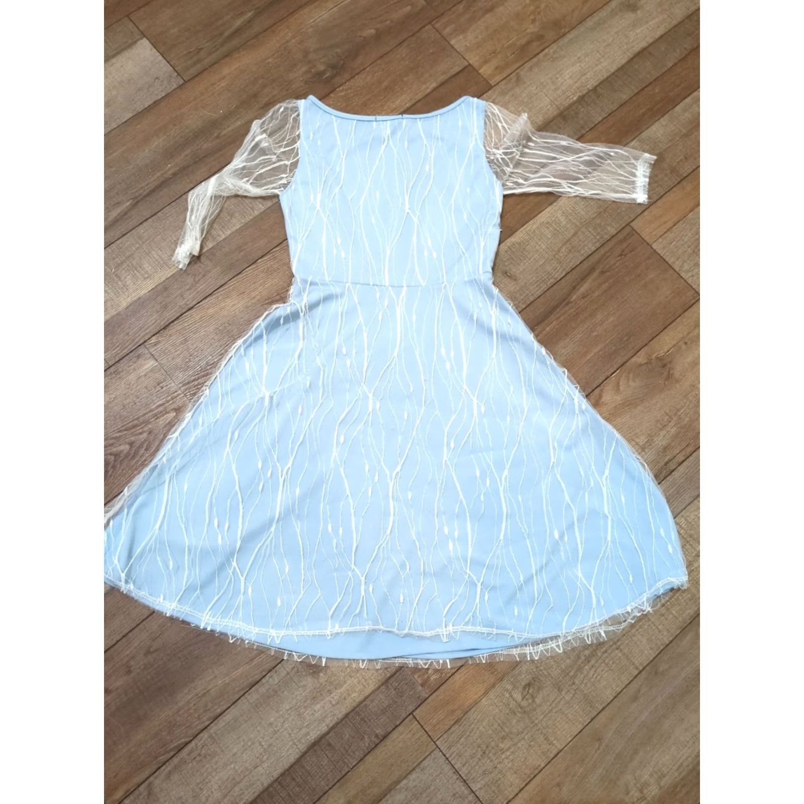 Layer 8 Womens Dress Sucrefas Fit & Flare Knee Length Lace Layered Blue M Size M / US 6-8 / IT 42-44 - 5 Thumbnail
