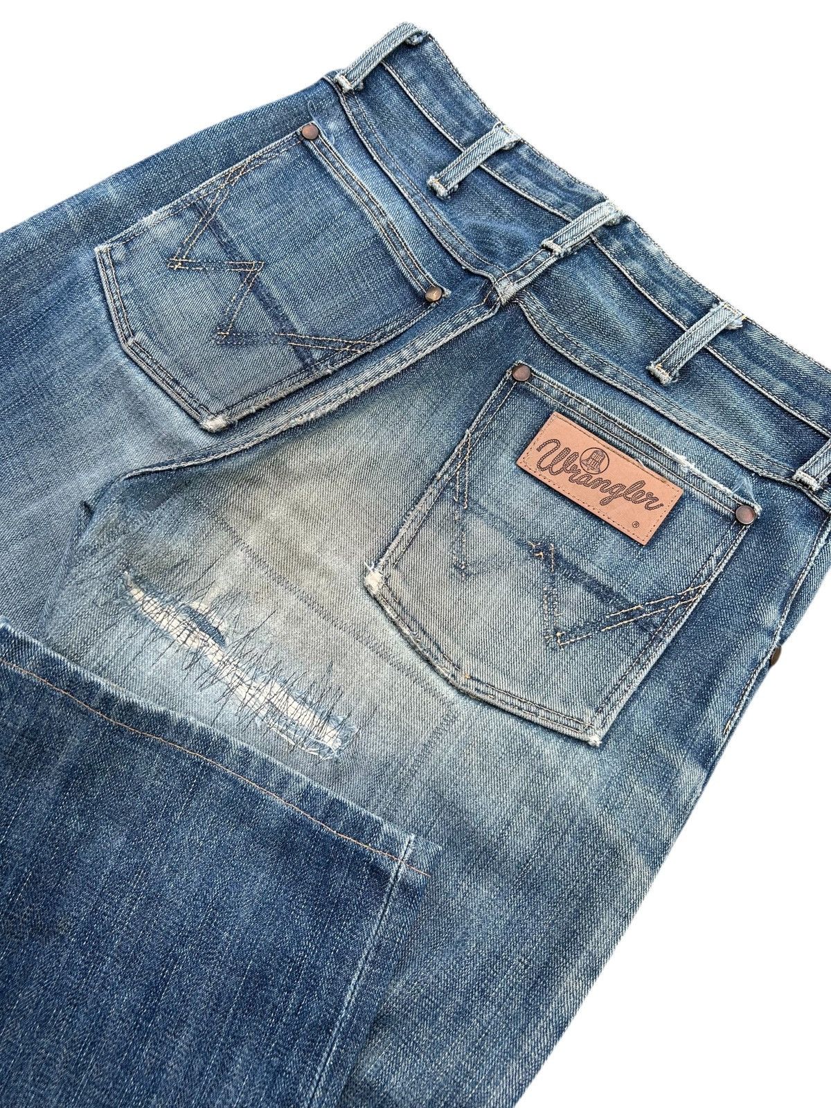 Kapital VINTAGE WRANGLER BLUE BELL SELVEDGE DISTRESSED DENIM JEANS Size US 31 - 4 Thumbnail