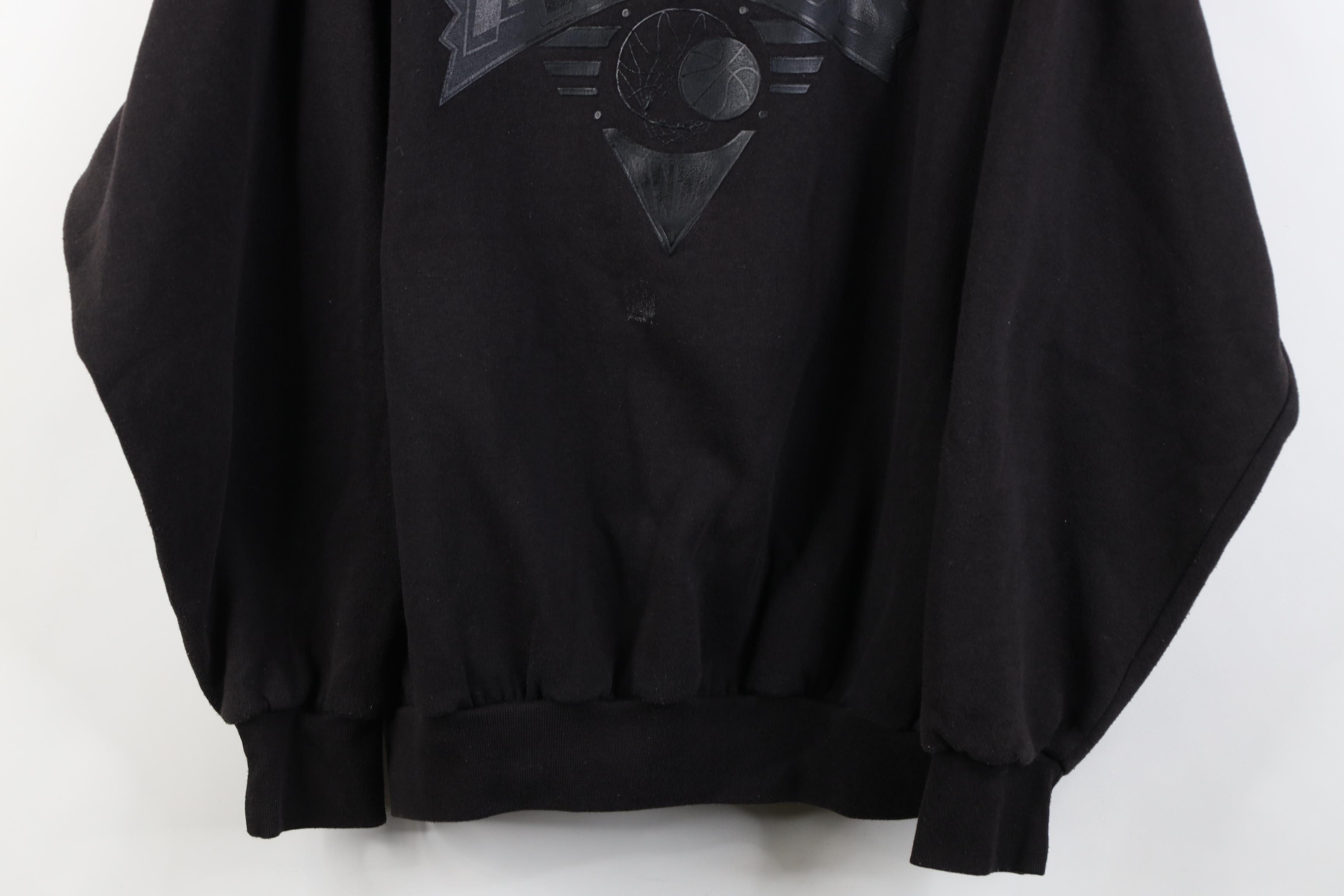Reebok Vintage 90s Reebok Basketball Boxy Fit Sweatshirt Black Size US L / EU 52-54 / 3 - 3 Thumbnail