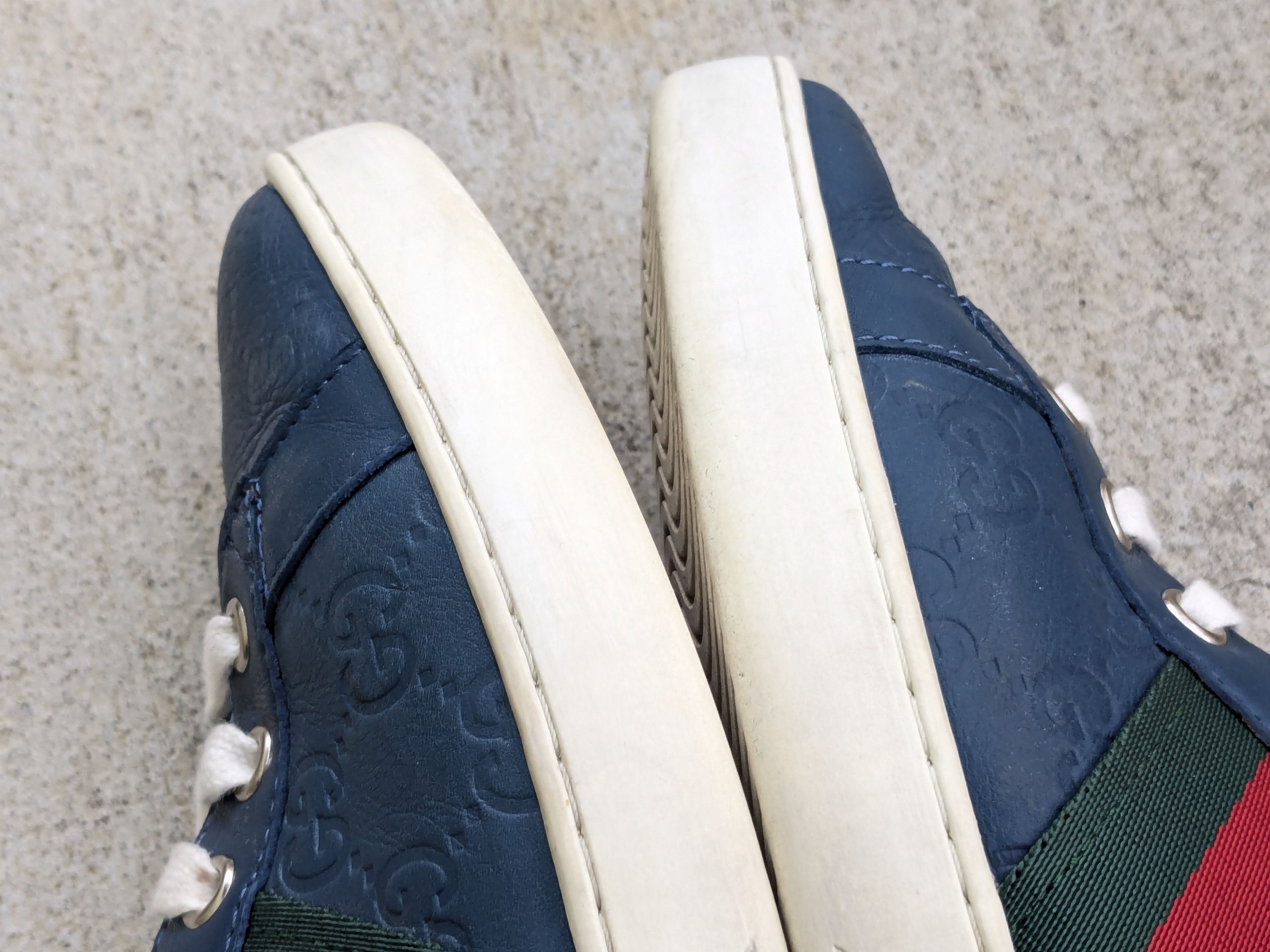 Gucci Gucci Sneakers Blue 9.5 Monogram Low Top Leather Logo Size US 9.5 / EU 42-43 - 7 Thumbnail