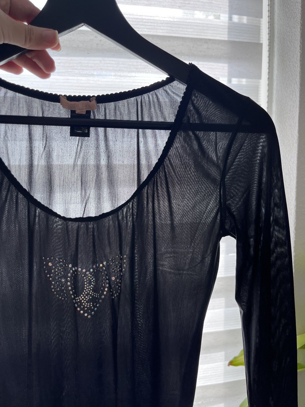 Roberto Cavalli Roberto Cavalli semi sheer top with rhinestones M Size M / US 6-8 / IT 42-44 - 9 Thumbnail