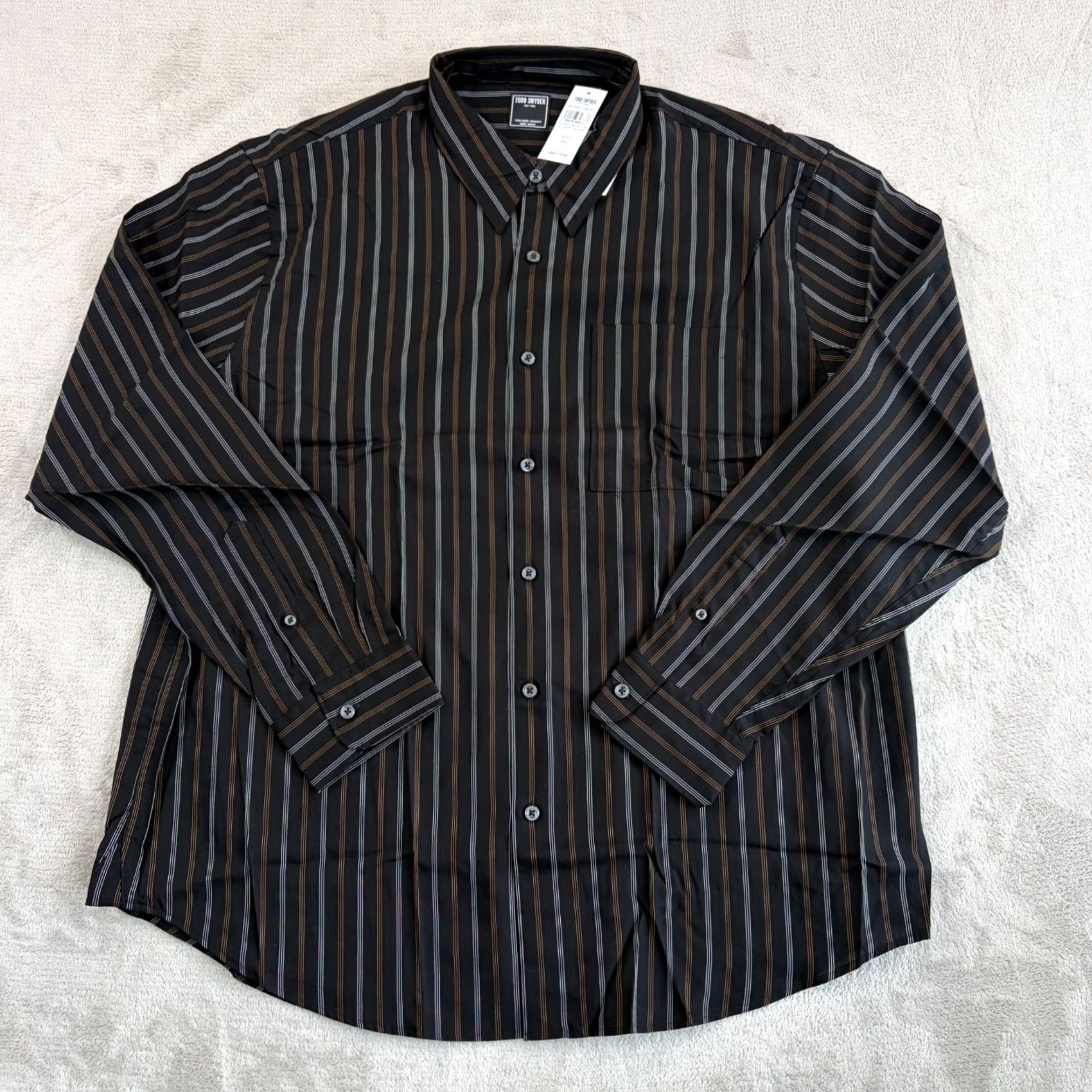 Todd Snyder Todd Snyder Rayon Big Shirt in Black Striped Men Large Designer Relaxed NWT 80 Size US L / EU 52-54 / 3 - 5 Thumbnail
