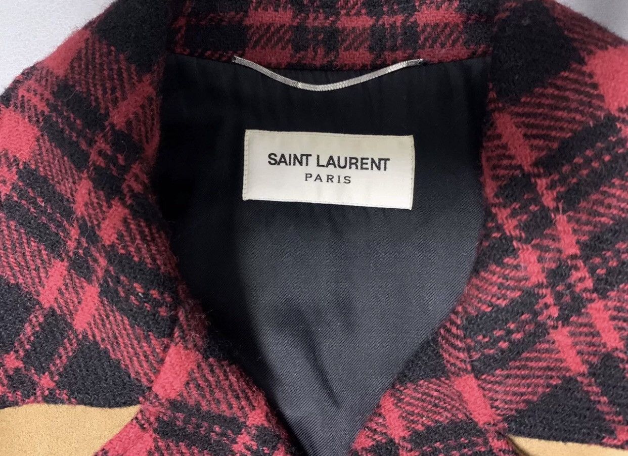 Saint Laurent Paris × Yves Saint Laurent Saint laurent Paris slp first-line red plaid suede coat Size US L / EU 52-54 / 3 - 3 Thumbnail