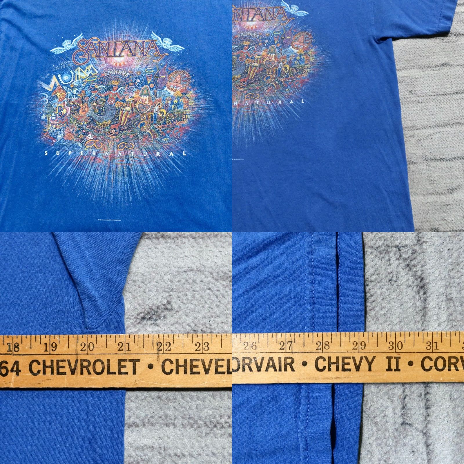 AAA VINTAGE Santana Supernatural Band Shirt L Blue Men Shirt 90s Santana Band Shirt Mens Size US L / EU 52-54 / 3 - 8 Thumbnail