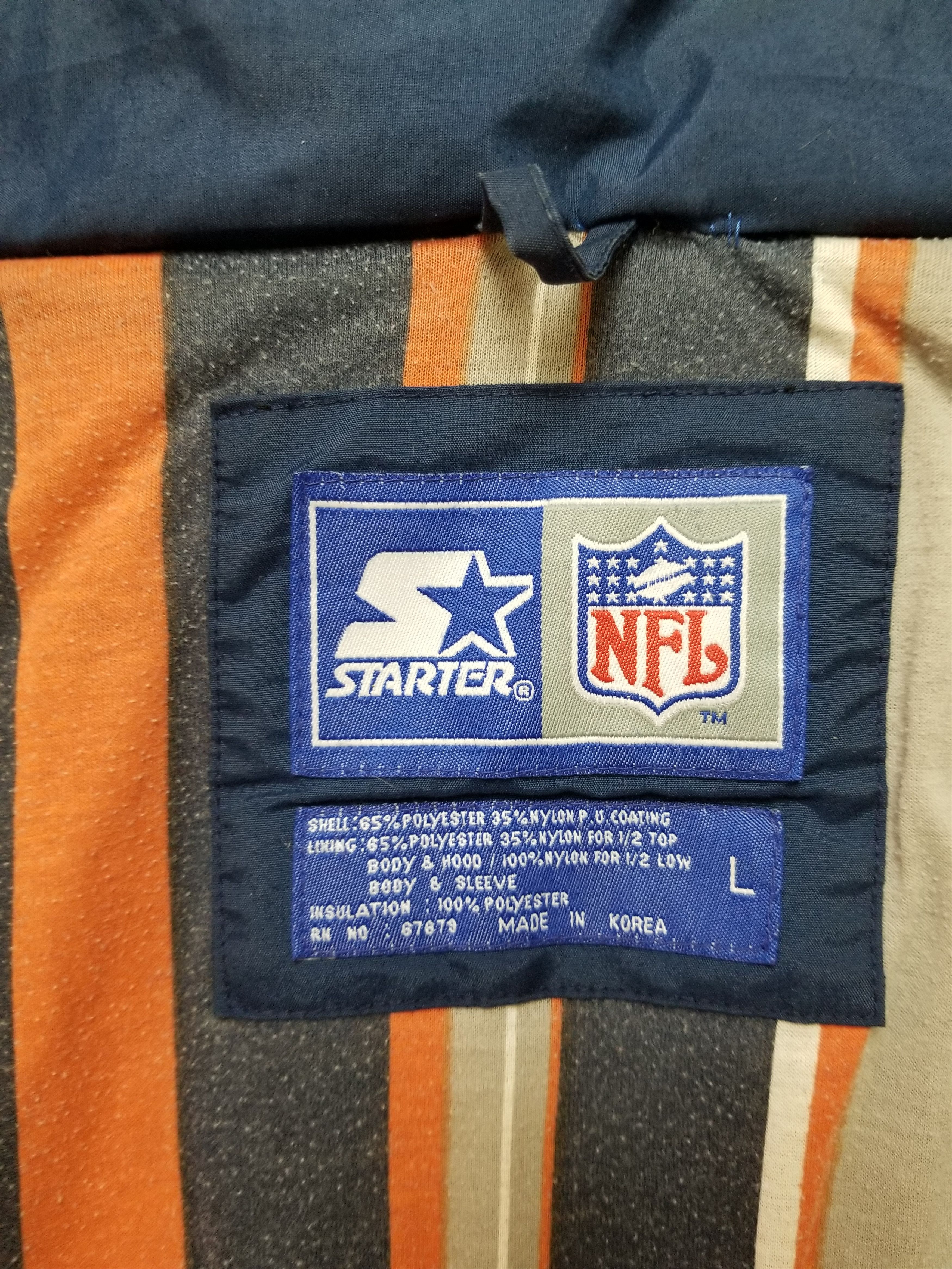 Starter Vintage Starter NFL Chicago Bears Parka Long Jacket Defects Size US L / EU 52-54 / 3 - 6 Thumbnail