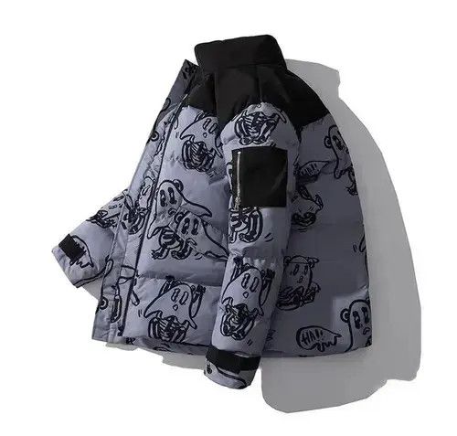 Japanese Brand × Vintage Puffer Jacket with Ghost Print Size US M / EU 48-50 / 2 - 3 Thumbnail