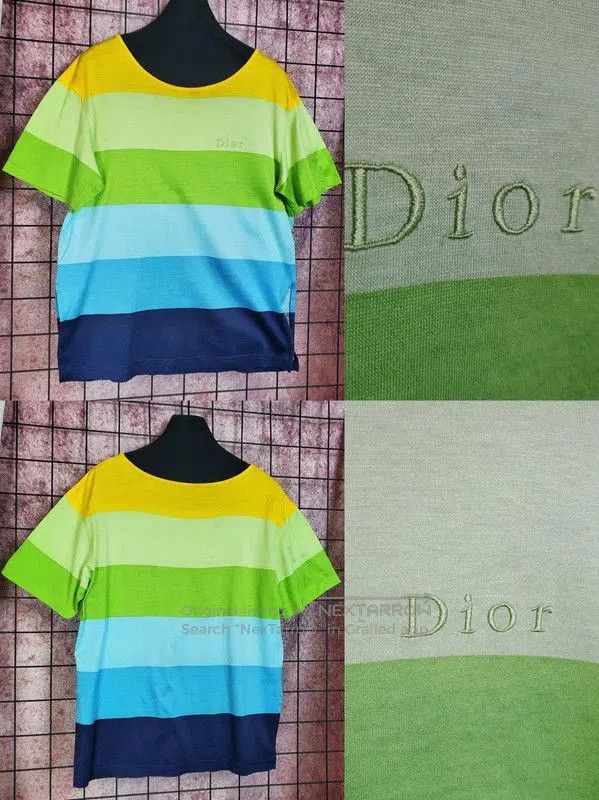 Dior Dior Summer Blue Striped Cotton Tee . Size M / US 6-8 / IT 42-44 - 3 Thumbnail