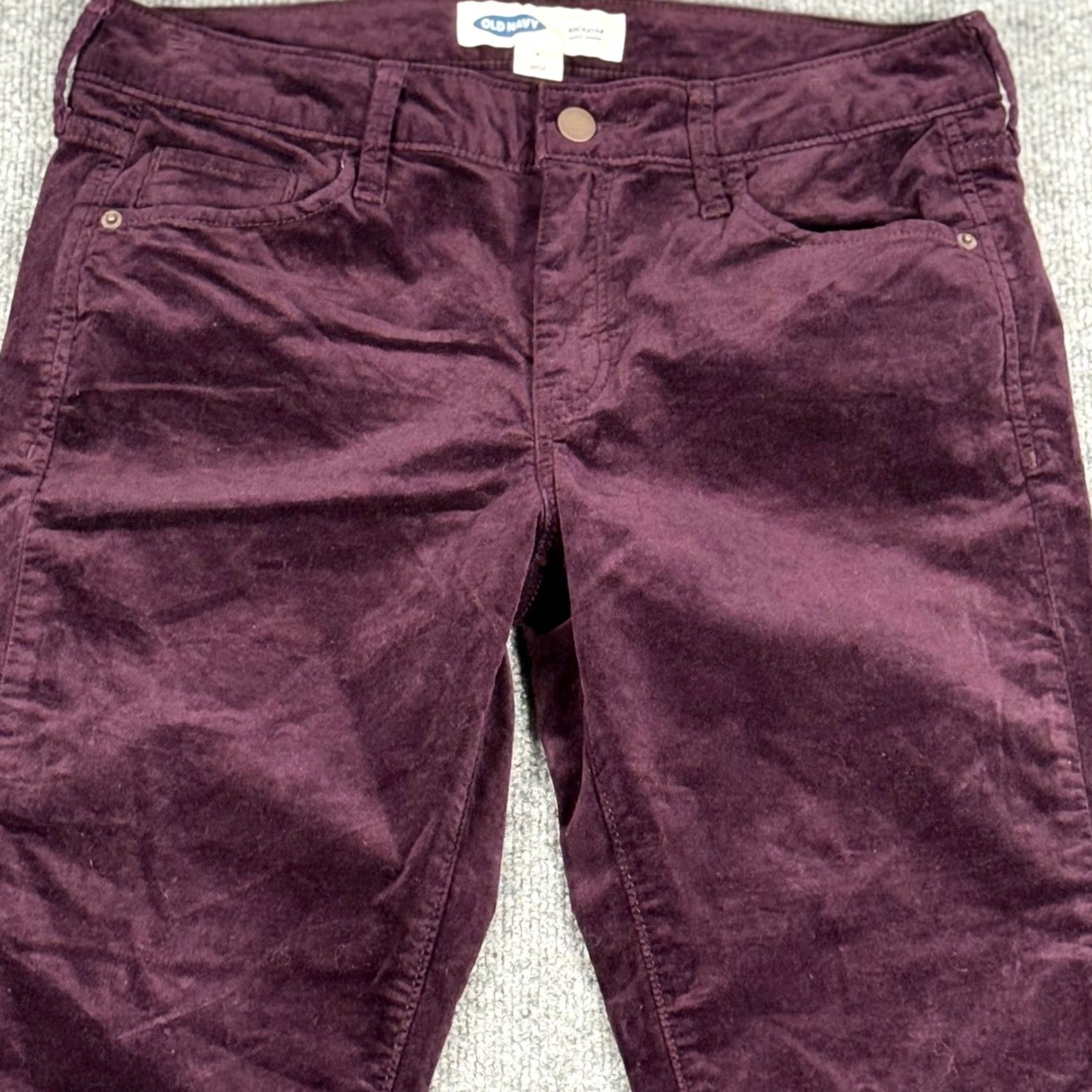 Old Navy Old Navy Burgundy Velvet Skinny Pants Corduroy 8 Women Jeans Mid Rise Inseam 28 Refine Size 30" / US 8 / IT 44 - 3 Thumbnail