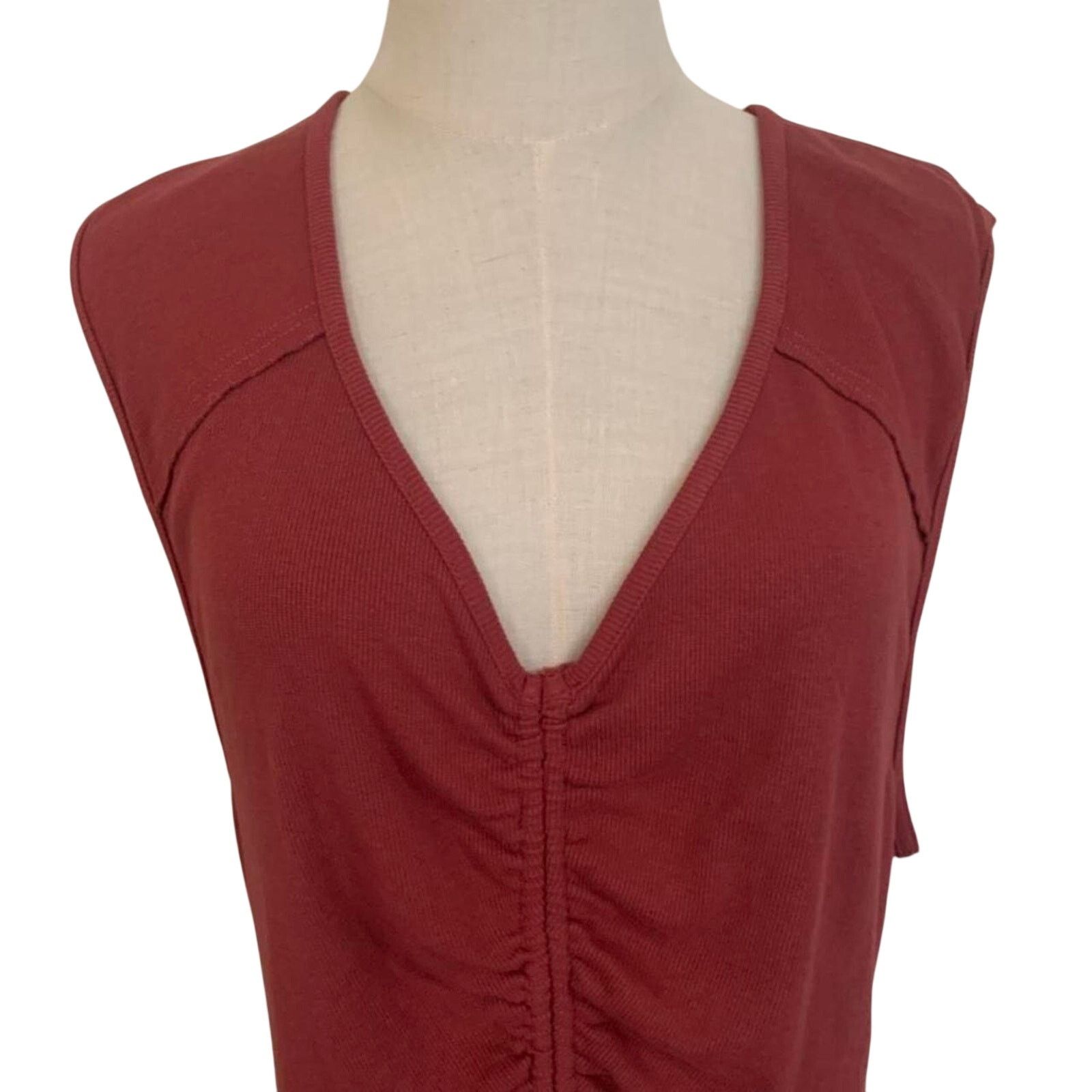 Anthropologie NWT Pilcro x Anthropologie V-Neck Sleeveless Ruched Top Size XL / US 12-14 / IT 48-50 - 3 Thumbnail