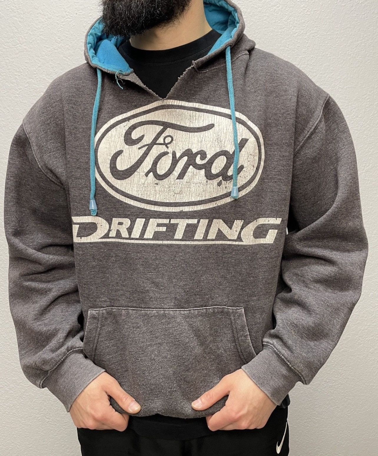 NASCAR Vintage Y2K Ford Drifting Baggy Fit Sun Faded Boxy Hoodie Size US M / EU 48-50 / 2 - 2 Thumbnail