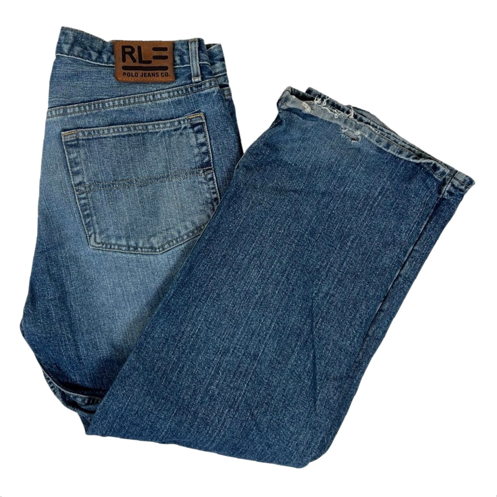 Vintage VINTAGE Polo Jeans Co Jeans Mens 34x30 Blue Relaxed Straight Denim Distress Y2K Size US S / EU 44-46 / 1 - 2 Thumbnail