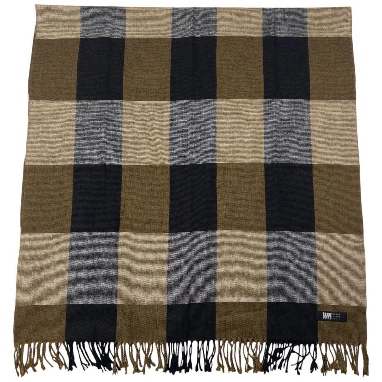 Issey Miyake Vintage 2000s Issey Miyake Checkered Tassel Scarf Size ONE SIZE - 5 Thumbnail