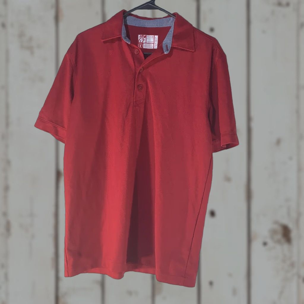 Vintage Oobe Red Polo Shirt Adult Medium Fast Food Uniform Mens Size US M / EU 48-50 / 2 - 1 Thumbnail