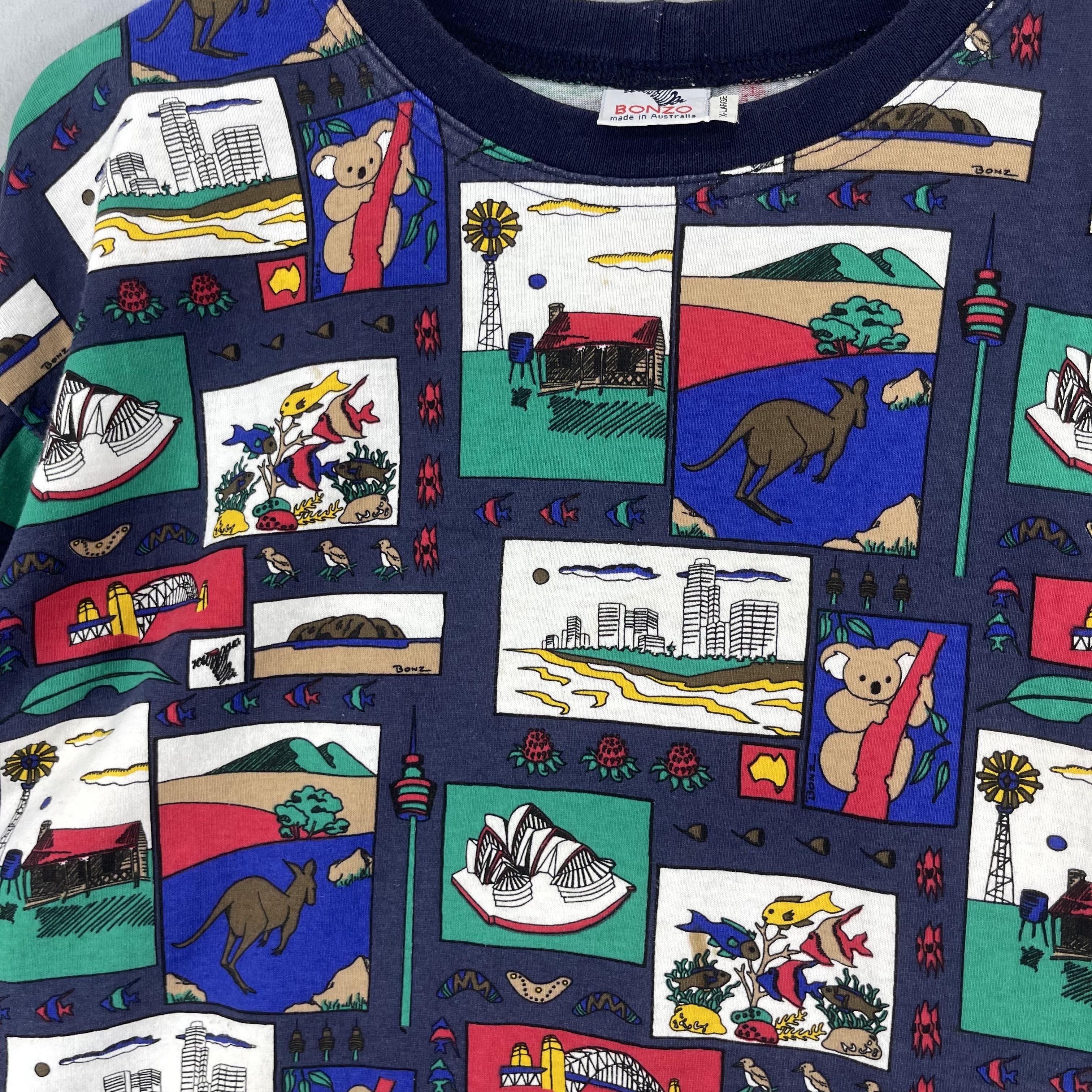 Vintage Vintage BONZO Pop Art Australia All Over Print Tshirt Size US L / EU 52-54 / 3 - 5 Thumbnail