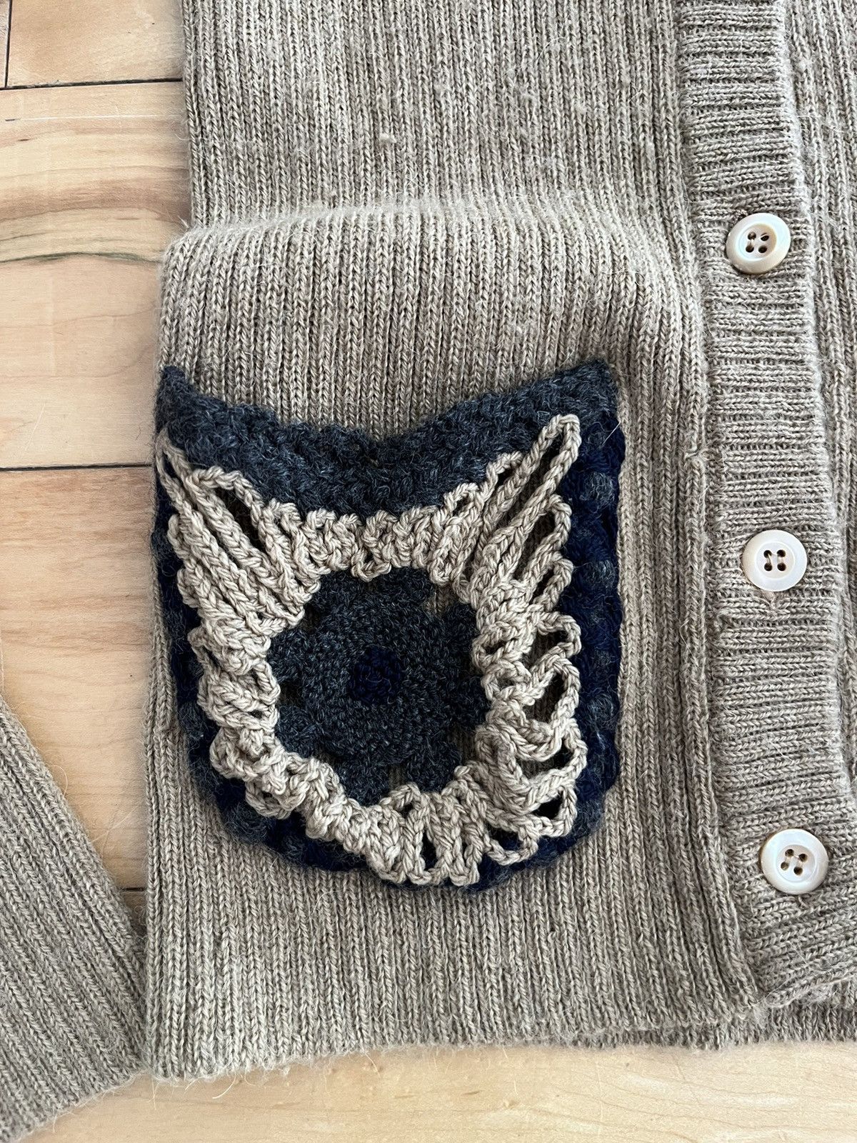 Prada Prada FW05 Alpaca Cardigan with Crochet Pockets Size XS / US 0-2 / IT 36-38 - 5 Thumbnail