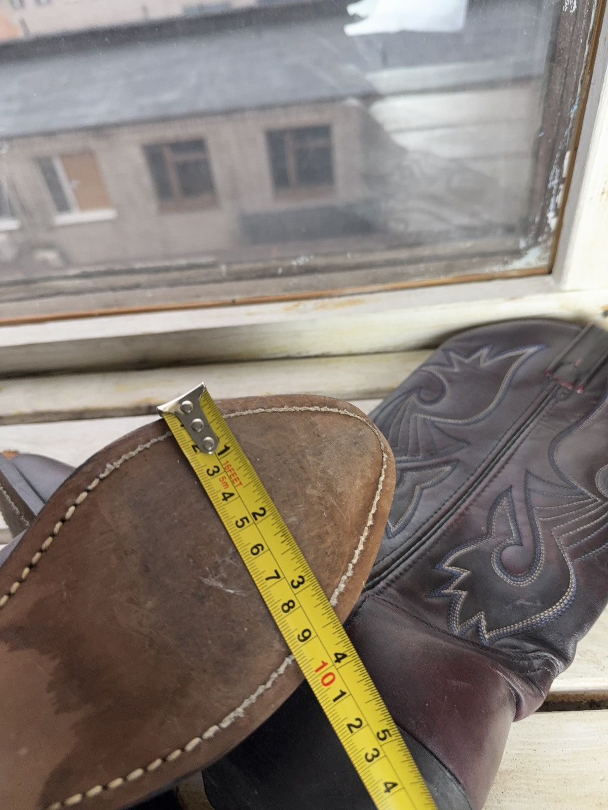 Vintage Retro Vintage Western Cowboy Leather Boots Burgundy Black Size US 8 / EU 41 - 24 Thumbnail