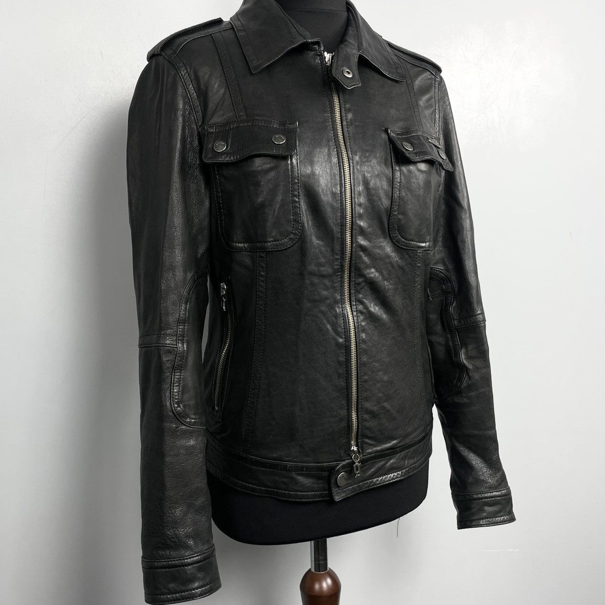 John Galliano John Galliano Women’s Leather Jacket Avantgarde y2k Size M / US 6-8 / IT 42-44 - 3 Thumbnail