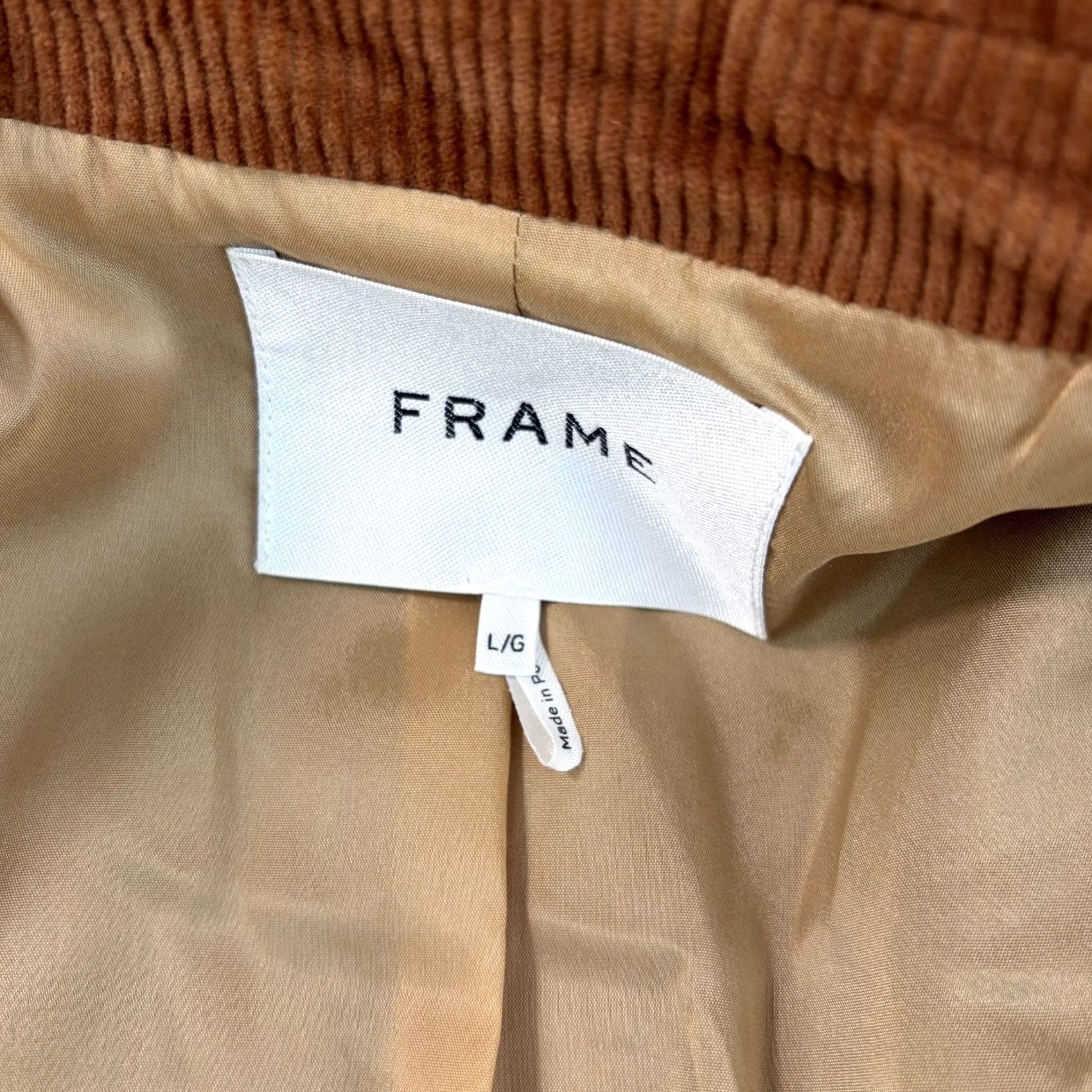 Frame FRAME Di Corduroy Double Breasted Oversized Blazer Jacket Camel Large Beige FRAME Blazer Women L Oversized Corduroy Autumn Spring 90s? Size L / US 10 / IT 46 - 3 Thumbnail