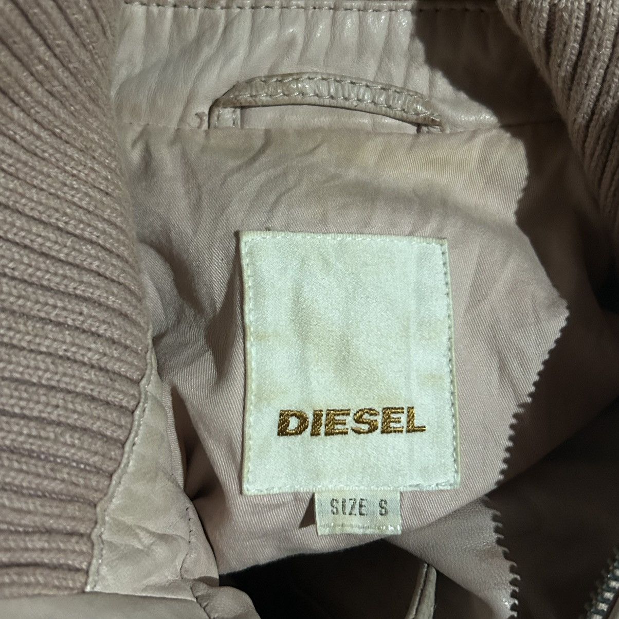 Diesel Baby pink chains lambskin genuine leather jacket Size S / US 4 / IT 40 - 3 Thumbnail
