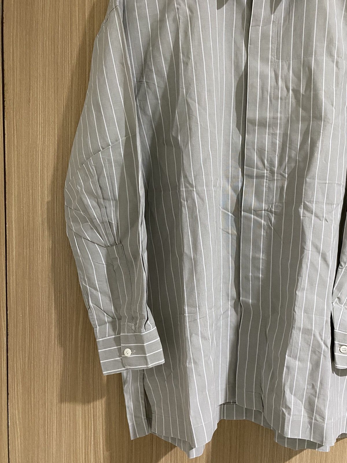 Issey Miyake × Japanese Brand × Vintage Vintage issey miyake hidden pocket stripe button up Size US L / EU 52-54 / 3 - 4 Thumbnail